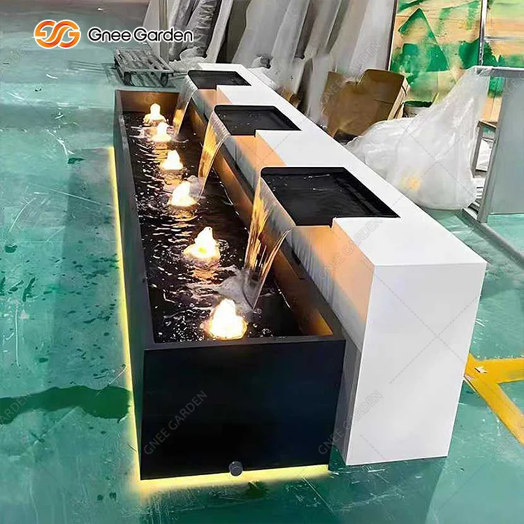 Illuminated fountain installation